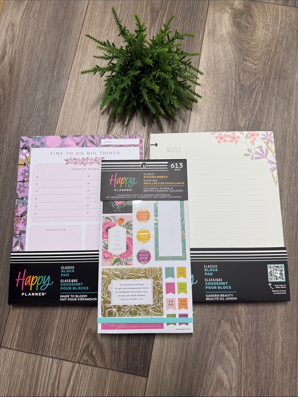 🎀 Happy Planner floral block notepads & sticker book